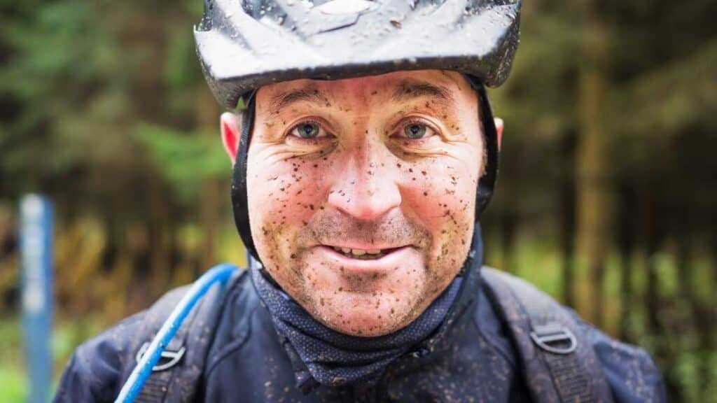 happy mountain biker